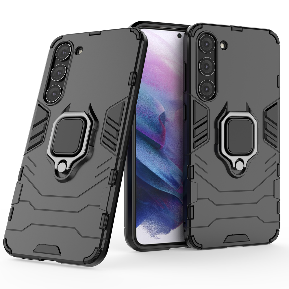 Ring Armor case til Samsung Galaxy S23+ pansret cover magnetisk holder ring sort