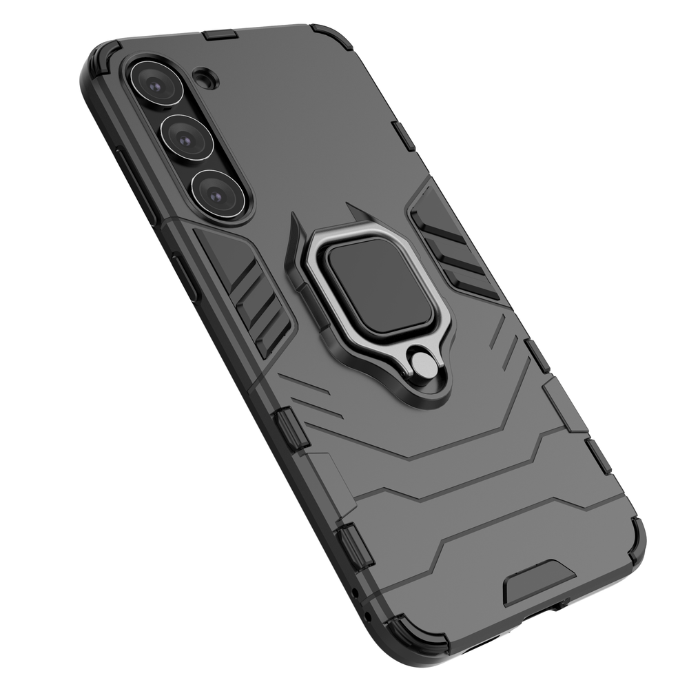 Ring Armor case til Samsung Galaxy S23+ pansret cover magnetisk holder ring sort