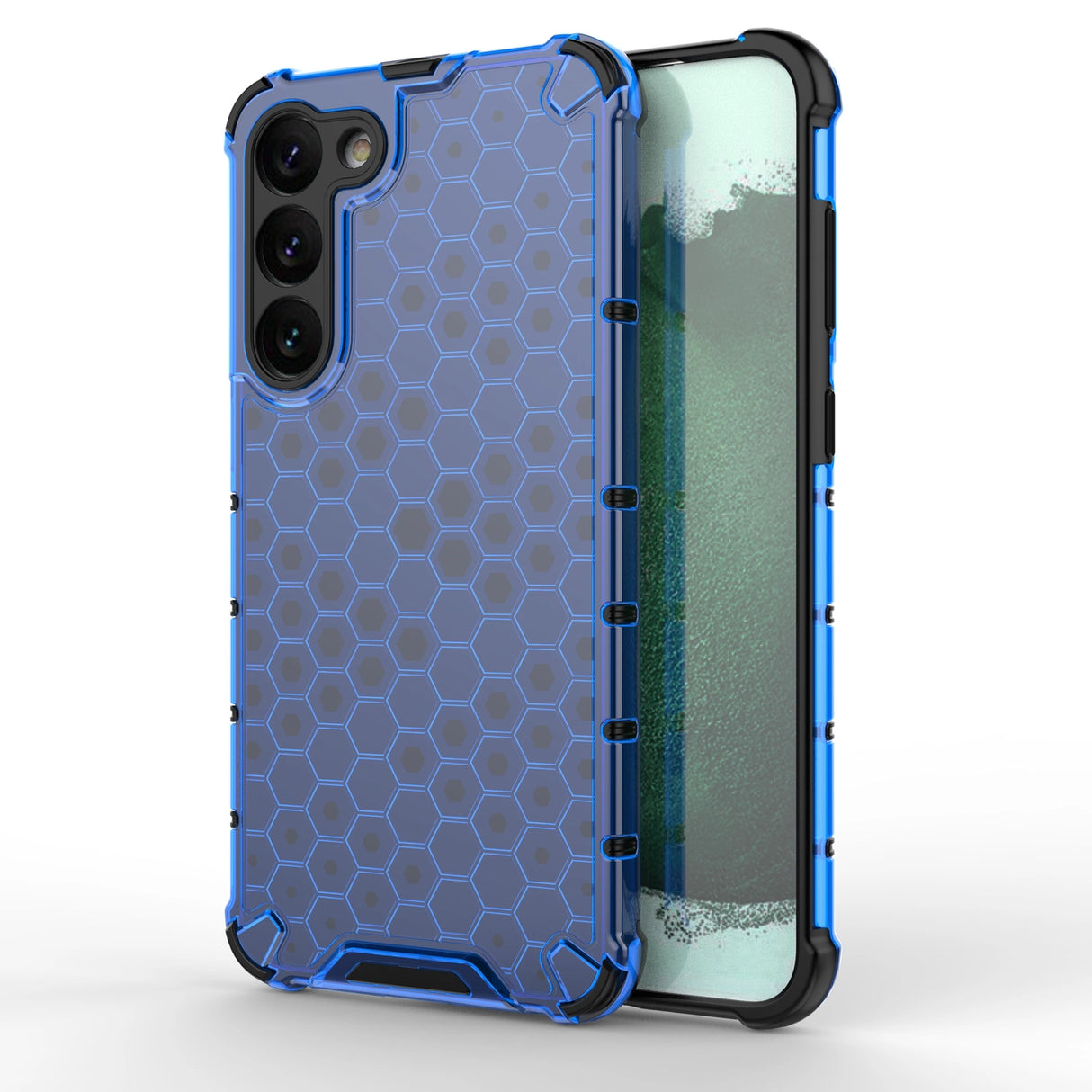 Honeycomb case til Samsung Galaxy S23+ pansret hybrid cover blå