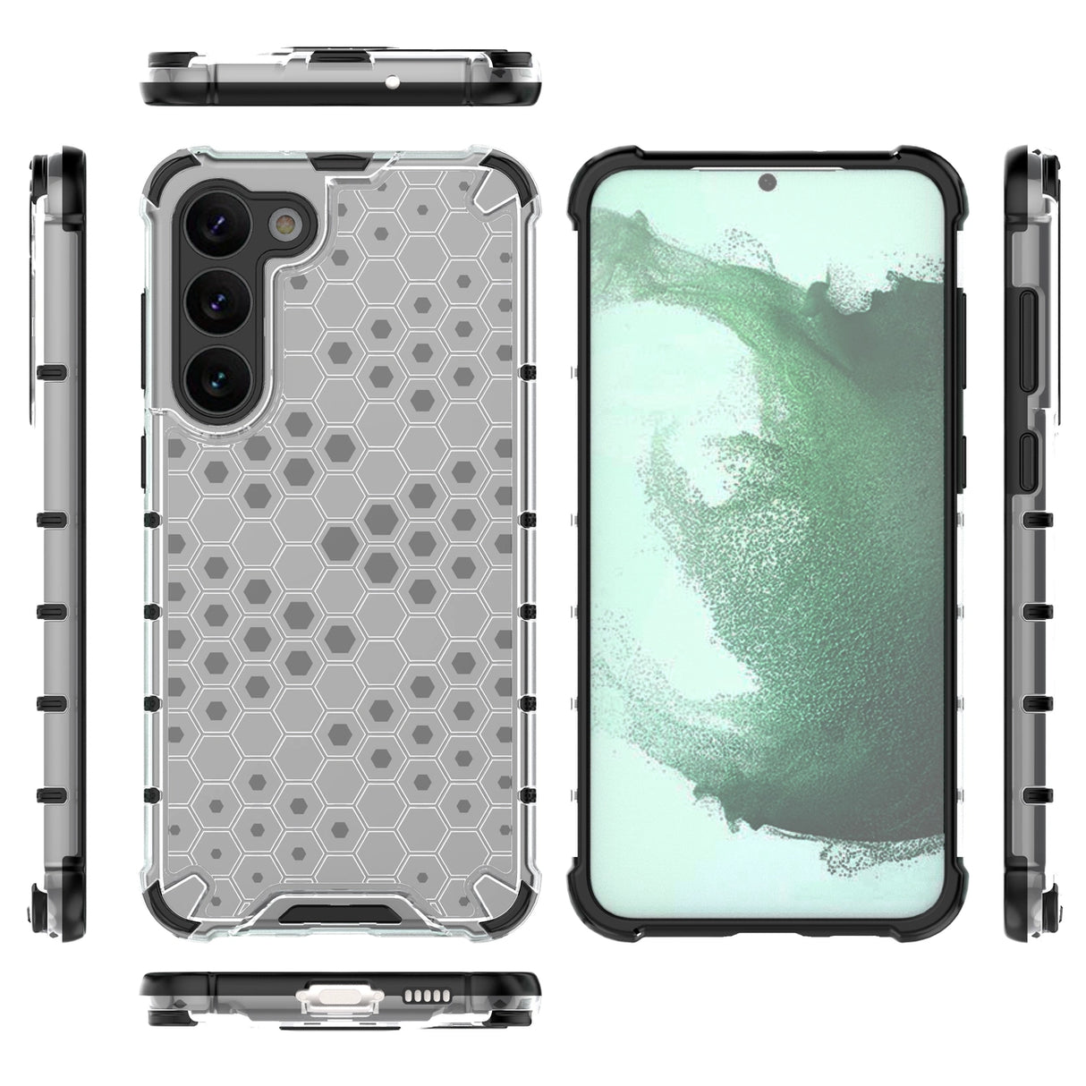 Honeycomb case til Samsung Galaxy S23+ pansret hybrid cover gennemsigtigt