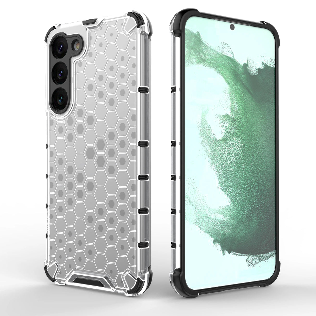 Honeycomb case til Samsung Galaxy S23+ pansret hybrid cover gennemsigtigt