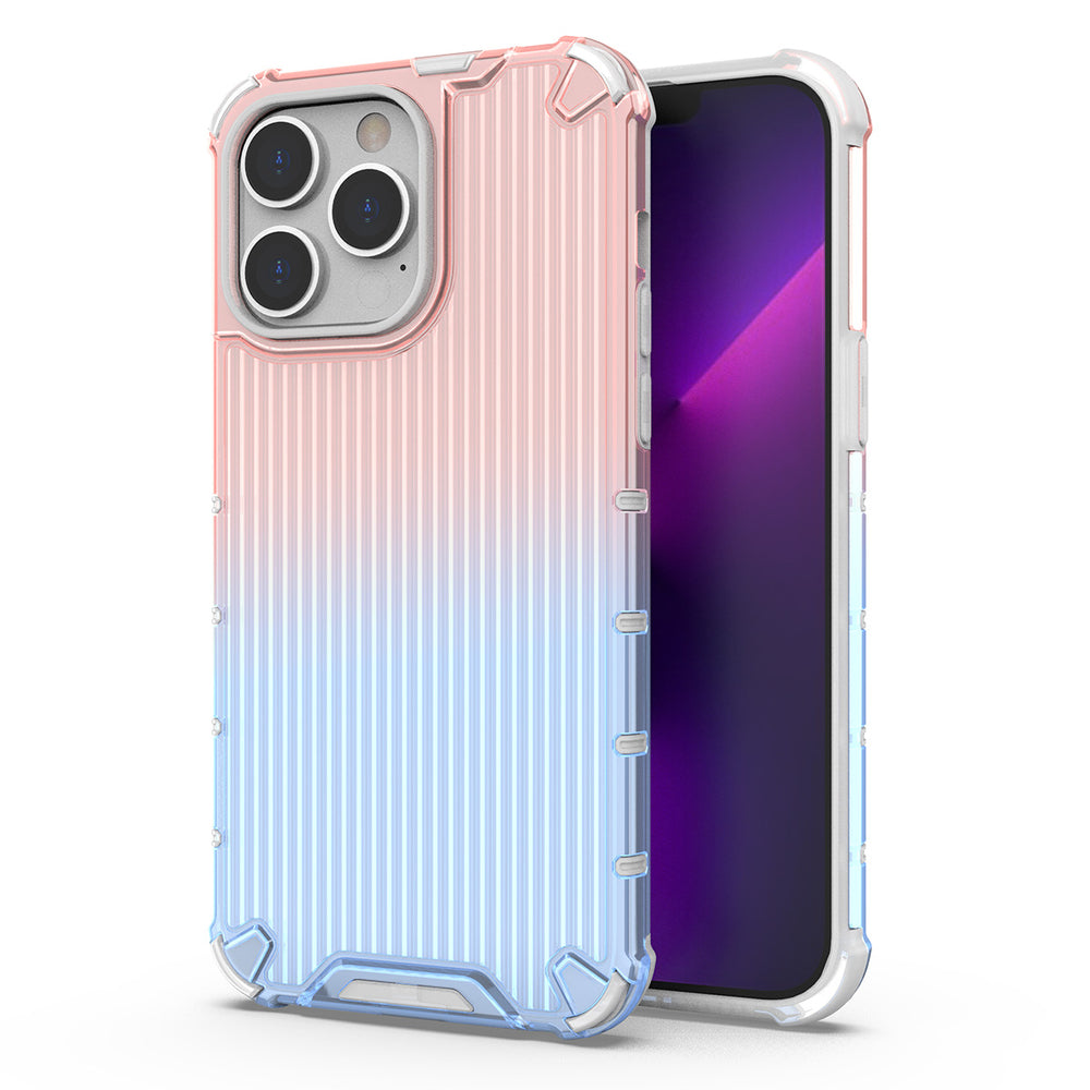 Ombre Protect Case til iPhone 14 Pro pansret cover lyserød og blå