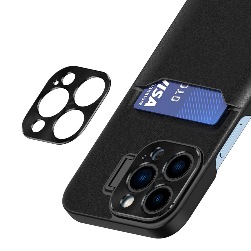 Læder Stand Case til Samsung Galaxy S23 Ultra cover kort tegnebog med stand sort