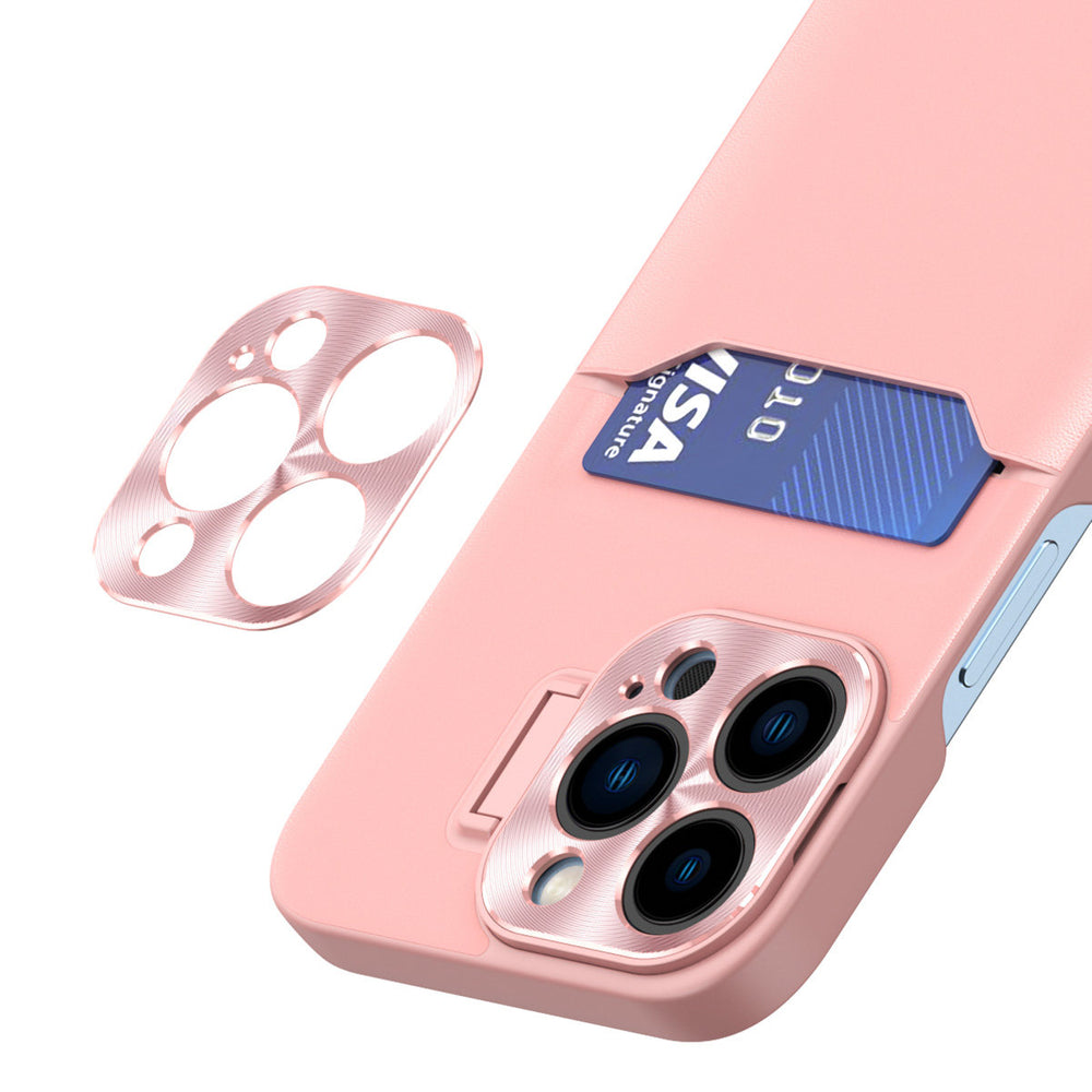 Læder Stand Case til Samsung Galaxy S23 Card Wallet Cover med Stand Pink