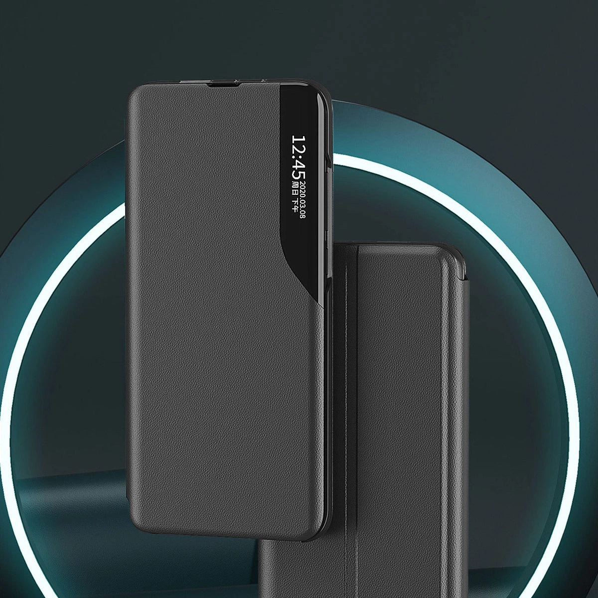 Eco læder View Case case til Samsung Galaxy S23 + med en flip stand rød