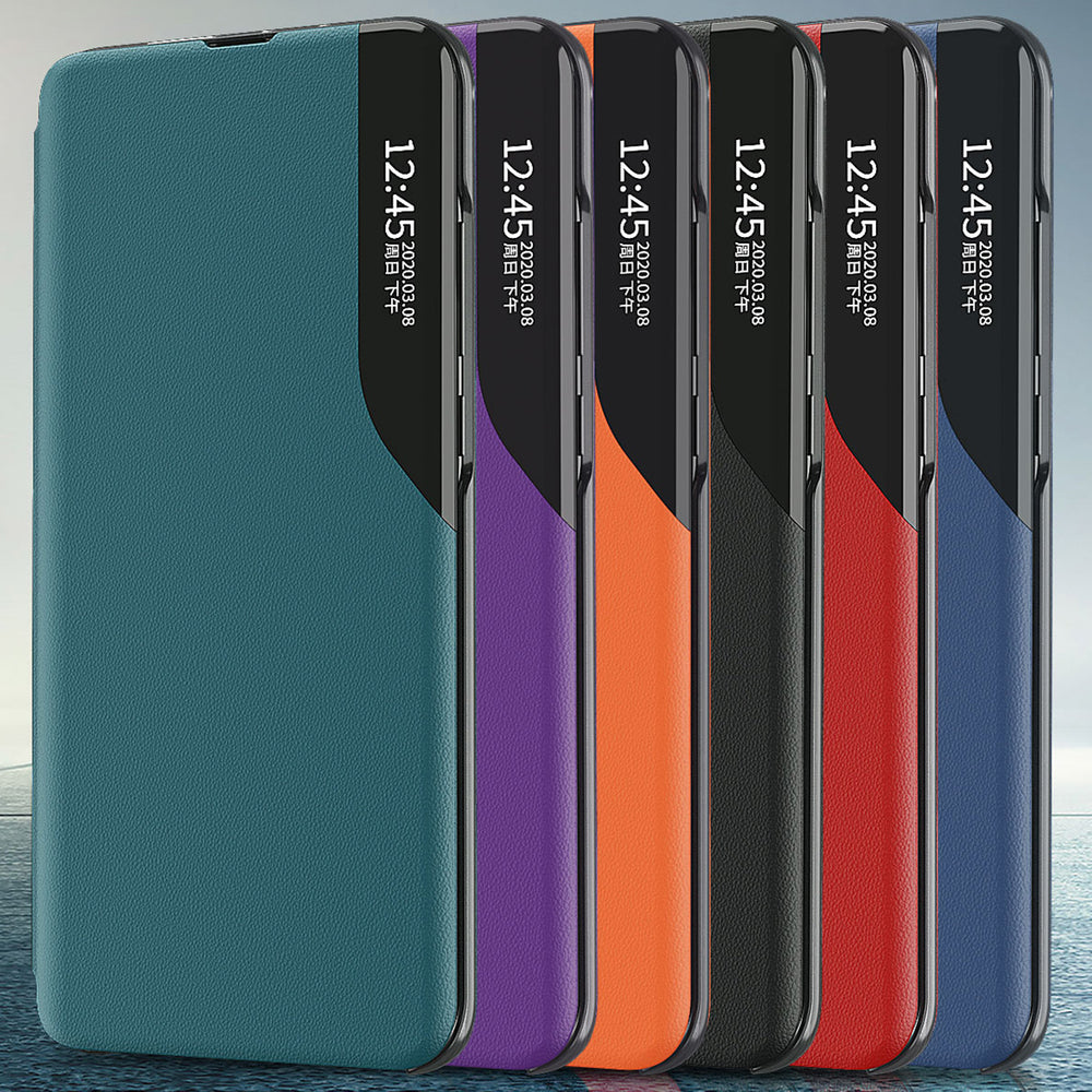 Eco Leather View Case case til Samsung Galaxy S23+ med flip stand rød