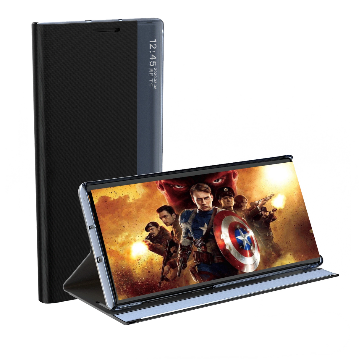 Ny Sleep Case til Samsung Galaxy S23+ cover med flip stand sort