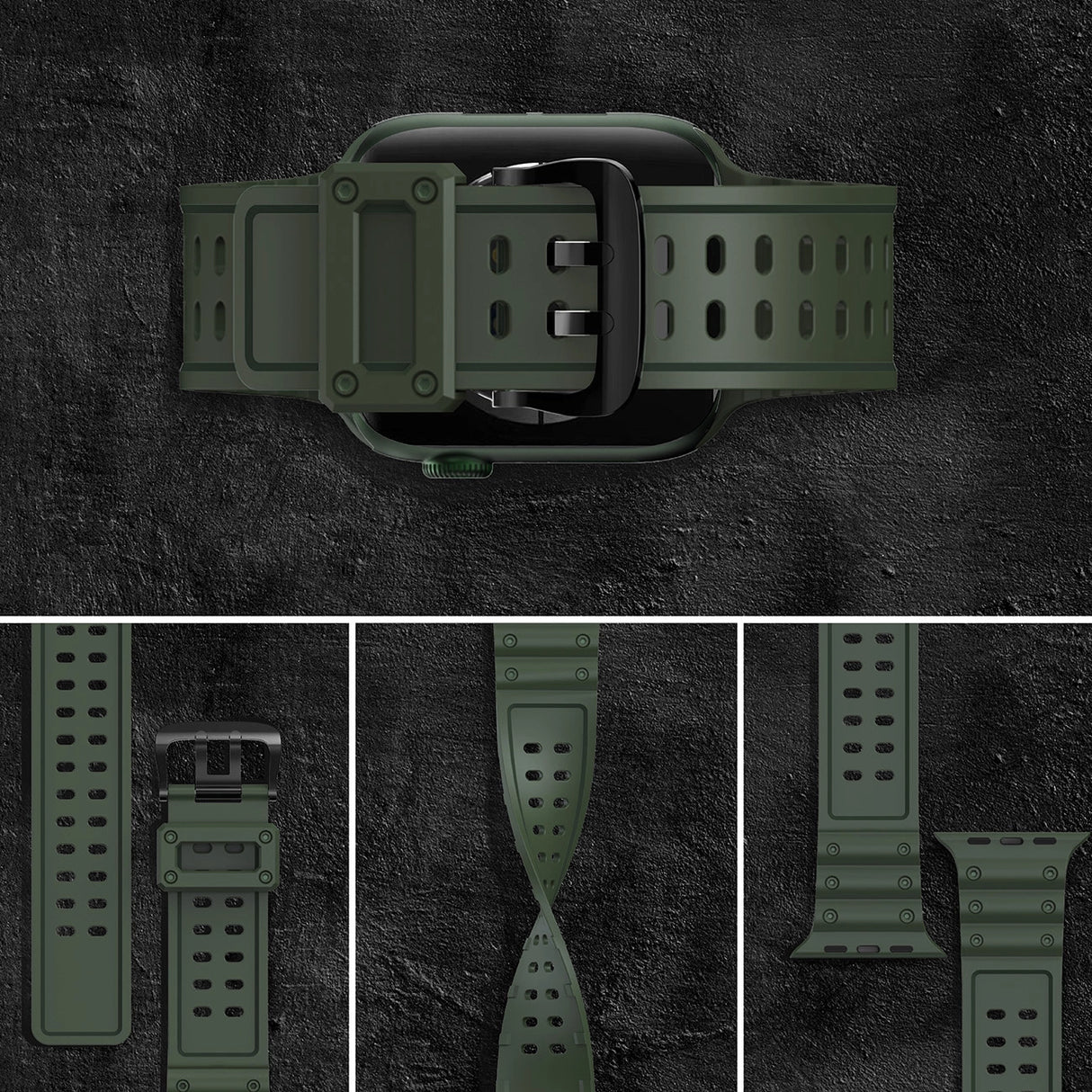 Strap Triple Protection til Apple Watch 38 / 40 / 41 mm band armbånd - grøn