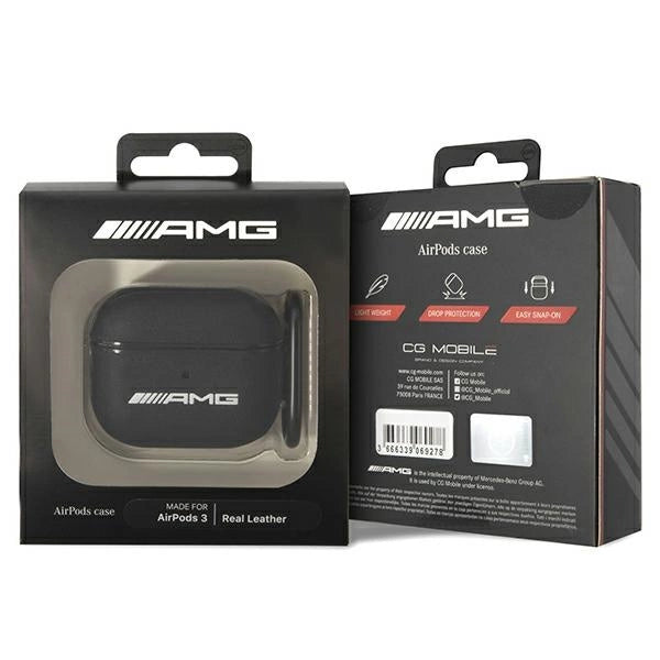 AMG læder Big Logo case til AirPods 3 - sort