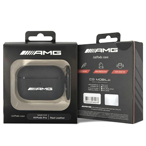 AMG Leather Big Logo-kasse til AirPods Pro - sort