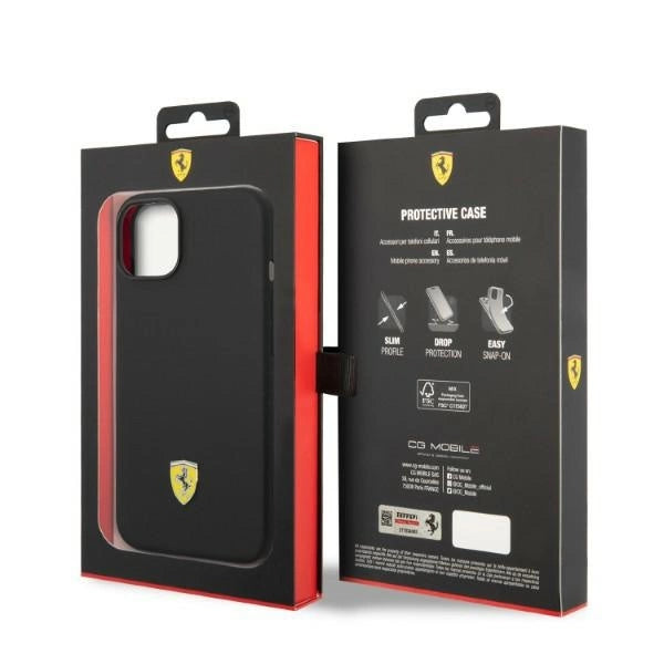 Ferrari FEHMSIP14MBK iPhone 14 Plus 6.7" sort/sort hardcase Silikon Metal Logo Magsafe