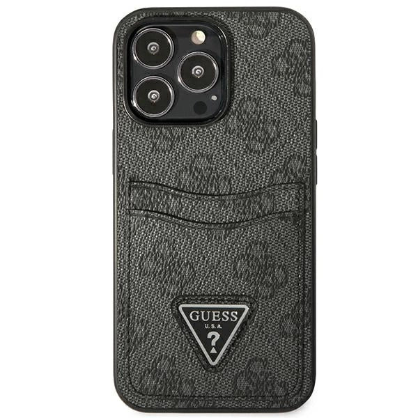 Guess GUHCP13LP4TPK iPhone 13 Pro / 13 6.1" black/black hardcase 4G Triangle Logo Cardslot