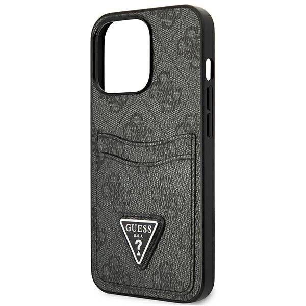 Guess GUHCP13LP4TPK iPhone 13 Pro / 13 6.1" black/black hardcase 4G Triangle Logo Cardslot