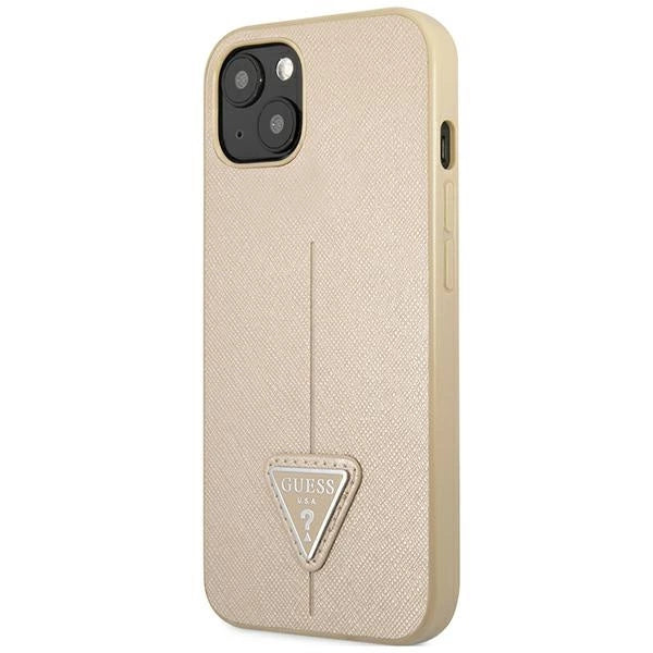Guess GUHCP14MPSATLE iPhone 14 Plus 6.7" beige/beige hardcase SaffianoTriangle Logo