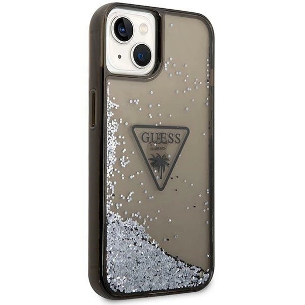 Guess GUHCP14SLFCTPK iPhone 14 6.1" black/black hardcase Liquid Glitter Palm Collection