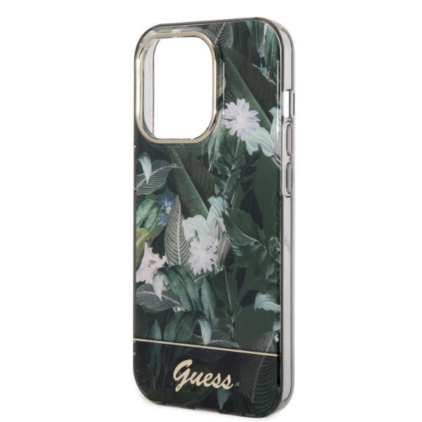 Guess Jungle Collection æske til iPhone 14 Pro Max - grøn