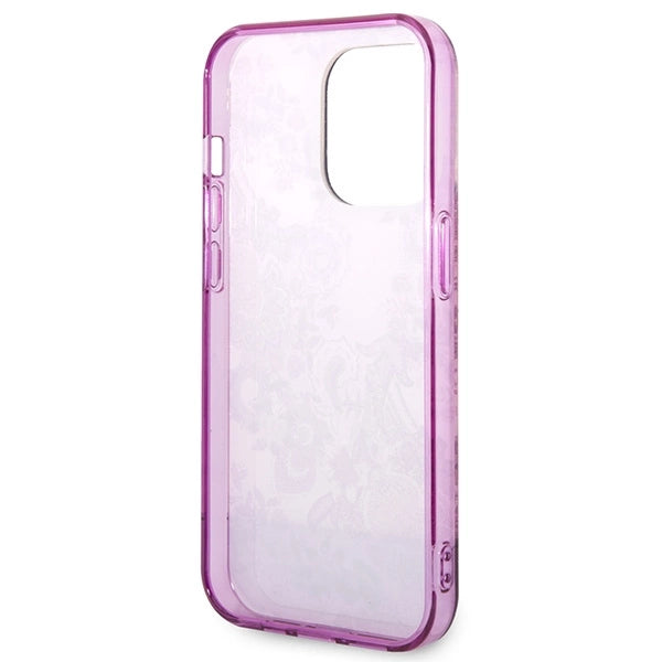 Guess Porcelain Collection case for iPhone 14 Pro Max - fuchsia