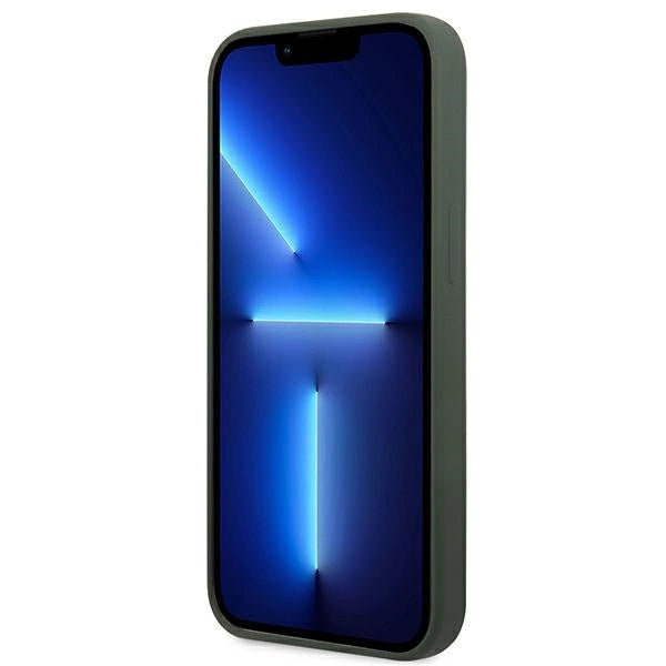 Guess Silicone Logo Plate MagSafe-kasse til iPhone 13 Pro / iPhone 13 - grøn