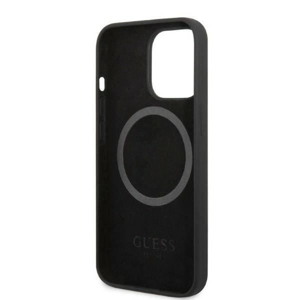 Guess GUHMP13XSPLK iPhone 13 Pro Max 6.7" black/black hard case Silicone Logo Plate MagSafe