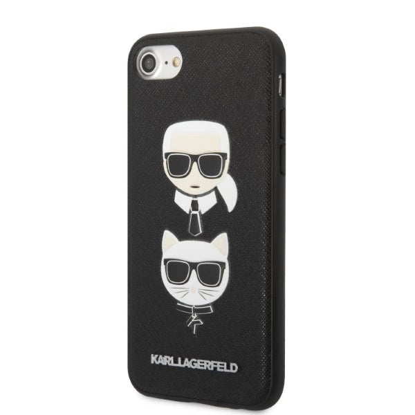 Karl Lagerfeld KLHCI8SAKICKCBK iPhone 7/8 / SE 2020 / SE 2022 black/black hardcase Saffiano Karl&Choupette Head