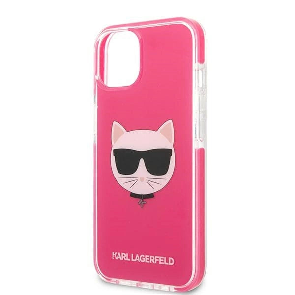 Karl Lagerfeld Choupette Head case for iPhone 13 - fuchsia