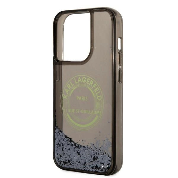 Karl Lagerfeld Liquid Glitter RSG case for iPhone 14 Pro - black