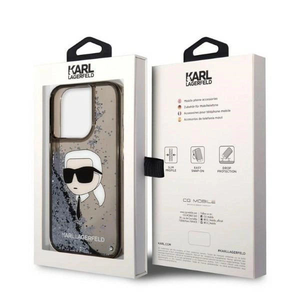 Karl Lagerfeld KLHCP14LLNKHCK iPhone 14 Pro 6.1" black/black hardcase Glitter Karl Head