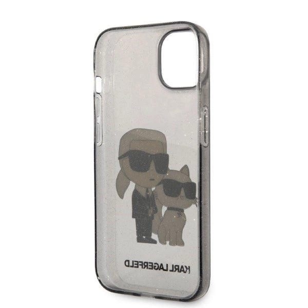 Karl Lagerfeld Glitter Karl&Choupette case for iPhone 14 Plus - black