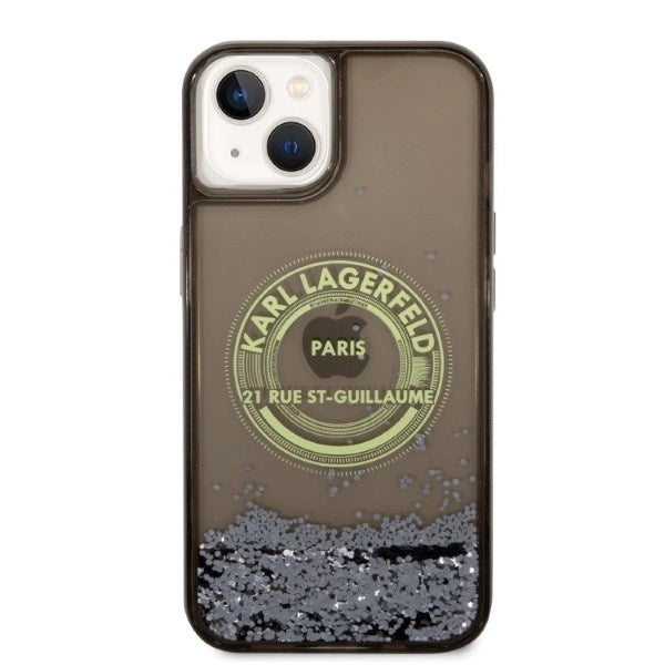 Karl Lagerfeld Liquid Glitter RSG case for iPhone 14 Plus - black