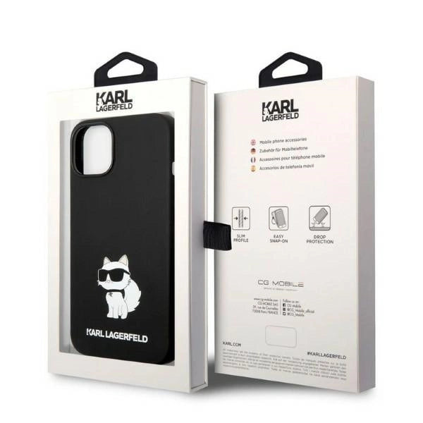 Karl Lagerfeld Silicone Choupette-foder for iPhone 14 Plus - sort