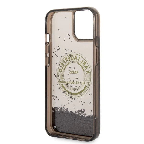 Karl Lagerfeld Liquid Glitter RSG case for iPhone 14 - black