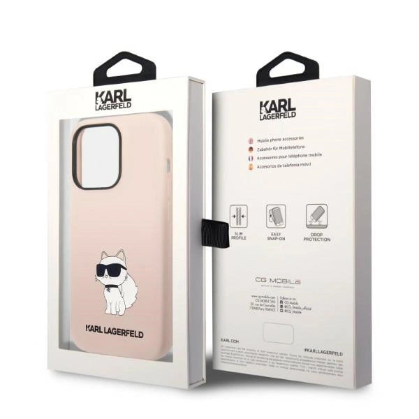 Karl Lagerfeld Silicone Choupette case for iPhone 14 Pro Max - pink