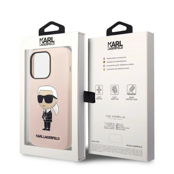 Karl Lagerfeld Silicone Ikonik case for iPhone 14 Pro Max - pink