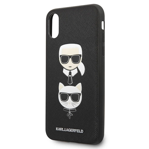 Karl Lagerfeld Saffiano Karl&Choupette Head case for iPhone X/XS - black