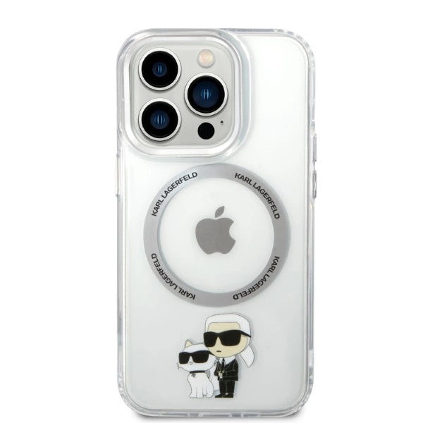 Karl Lagerfeld Iconic Karl&Choupette MagSafe case for iPhone 14 Pro - transparent