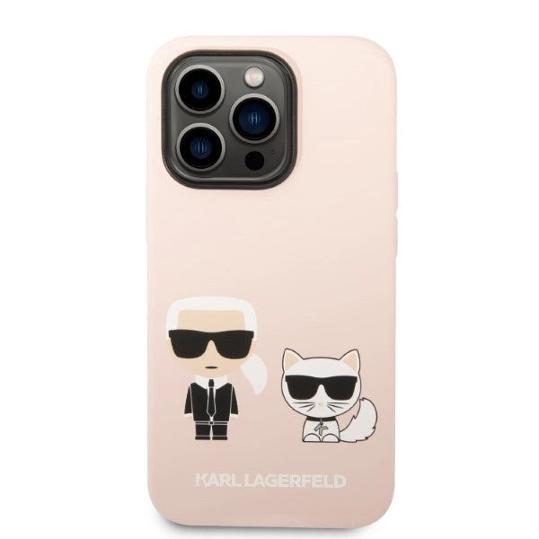 Karl Lagerfeld KLHMP14XSSKCI iPhone 14 Pro Max 6.7" hardcase light pink/light pink Silicone Karl & Choupette Magsafe
