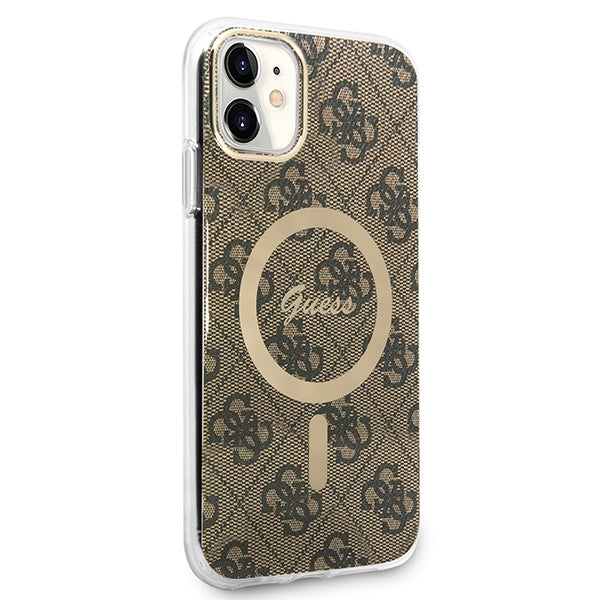 Set Guess GUBPN61H4EACSW Case+Charger iPhone 11 6.1" brown/brown hard case 4G Print MagSafe