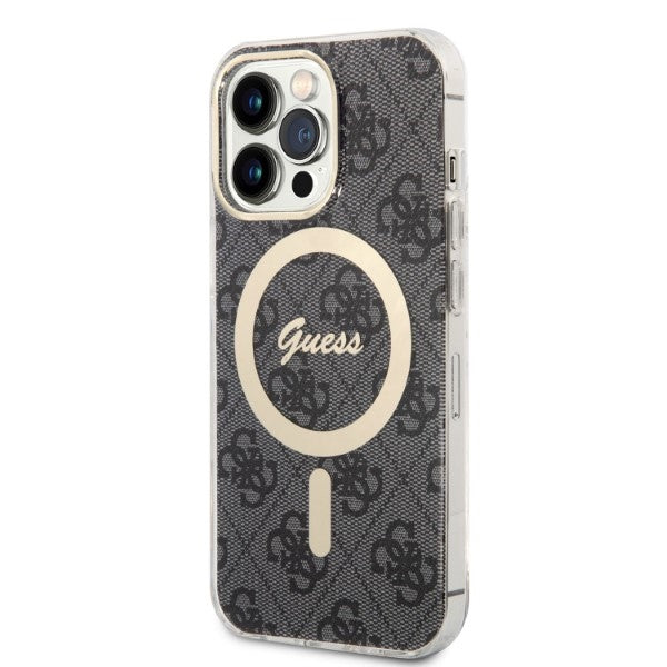 Set Guess GUBPP13XH4EACSK Case+ Charger iPhone 13 Pro Max black/black hard case 4G Print MagSafe