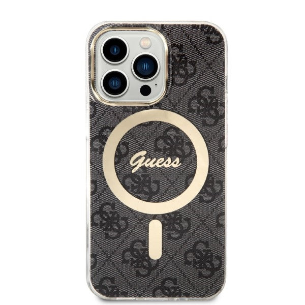 Set Guess GUBPP13XH4EACSK Case+ Charger iPhone 13 Pro Max black/black hard case 4G Print MagSafe