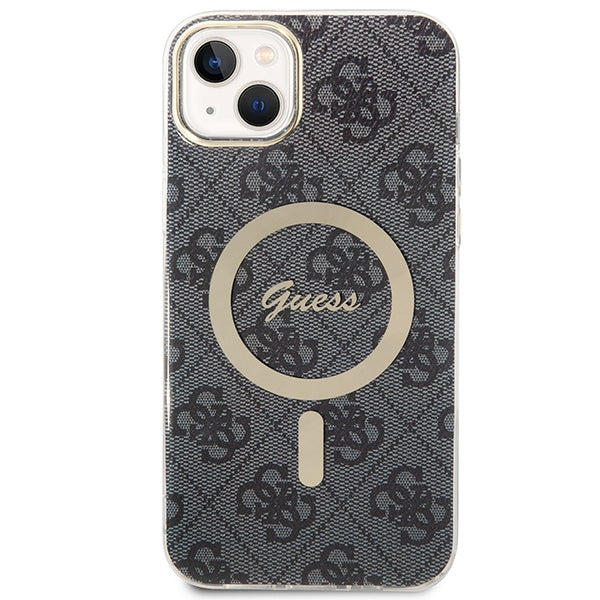 Set Guess GUBPP14MH4EACSK Case+ Charger iPhone 14 Plus 6.7" black/black hard case 4G Print MagSafe