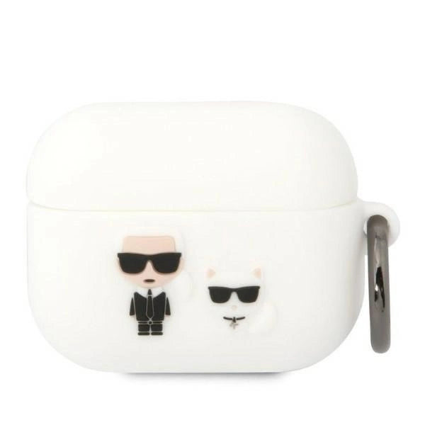 Karl Lagerfeld KLACAPSILKCW AirPods Pro cover hvid/hvid Silikon Karl & Choupette