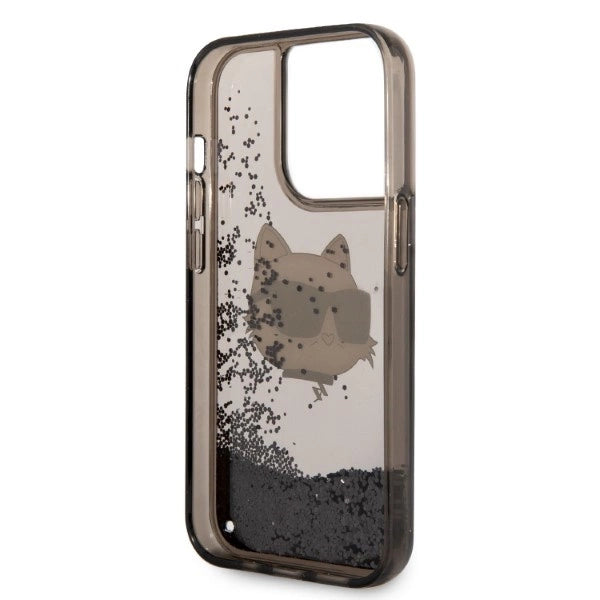 Karl Lagerfeld KLHCP14LLNCHCK iPhone 14 Pro 6.1" black/black hardcase Glitter Choupette Head
