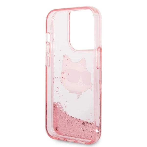 Karl Lagerfeld KLHCP14LLNCHCP iPhone 14 Pro 6.1" pink/pink hardcase Glitter Choupette Head