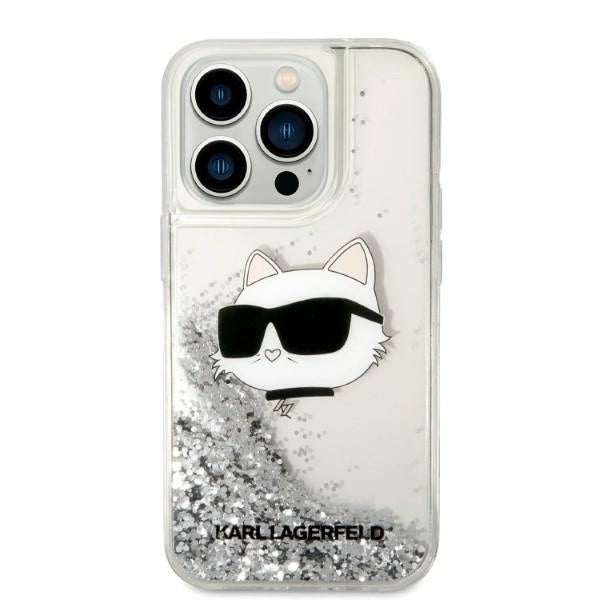 Karl Lagerfeld KLHCP14LLNHCCS iPhone 14 Pro 6.1" silver/silver hardcase Glitter Choupette Head