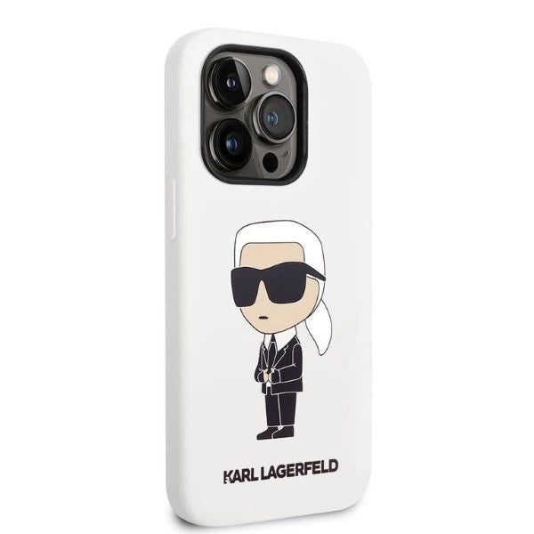 Karl Lagerfeld KLHCP14LSNIKBCH iPhone 14 Pro 6.1" hardcase white/white Silicone Ikonik