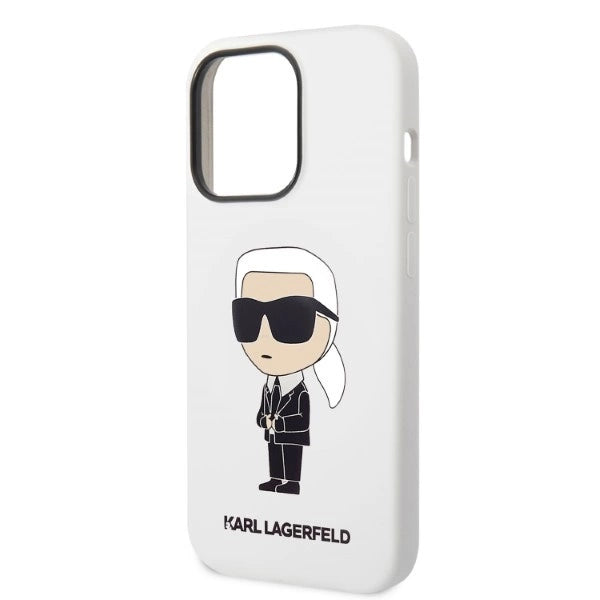 Karl Lagerfeld KLHCP14LSNIKBCH iPhone 14 Pro 6.1" hardcase white/white Silicone Ikonik