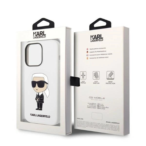 Karl Lagerfeld KLHCP14LSNIKBCH iPhone 14 Pro 6.1" hardcase white/white Silicone Ikonik