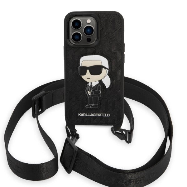Karl Lagerfeld KLHCP14LSTKMK iPhone 14 Pro 6.1" black/black hardcase Monogram Ikonik Patch