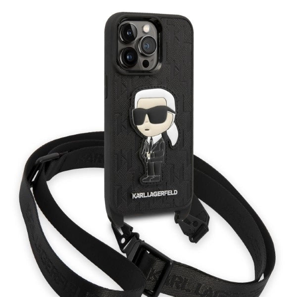 Karl Lagerfeld KLHCP14LSTKMK iPhone 14 Pro 6.1" black/black hardcase Monogram Ikonik Patch