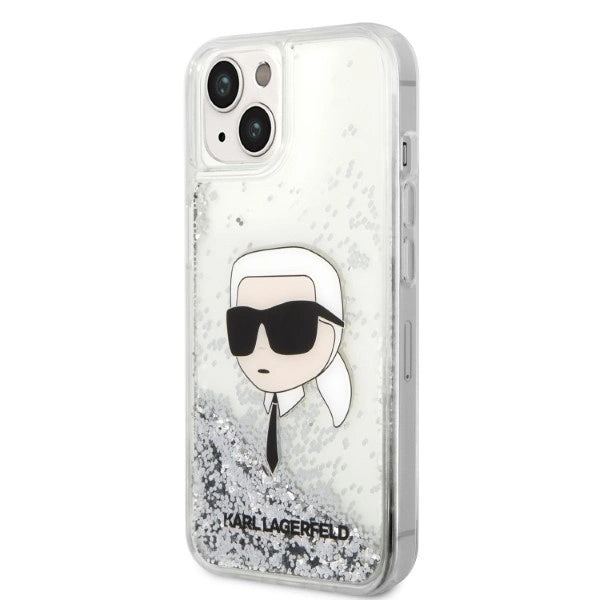 Karl Lagerfeld KLHCP14MLNKHCH iPhone 14 Plus 6.7" silver/silver hardcase Glitter Karl Head
